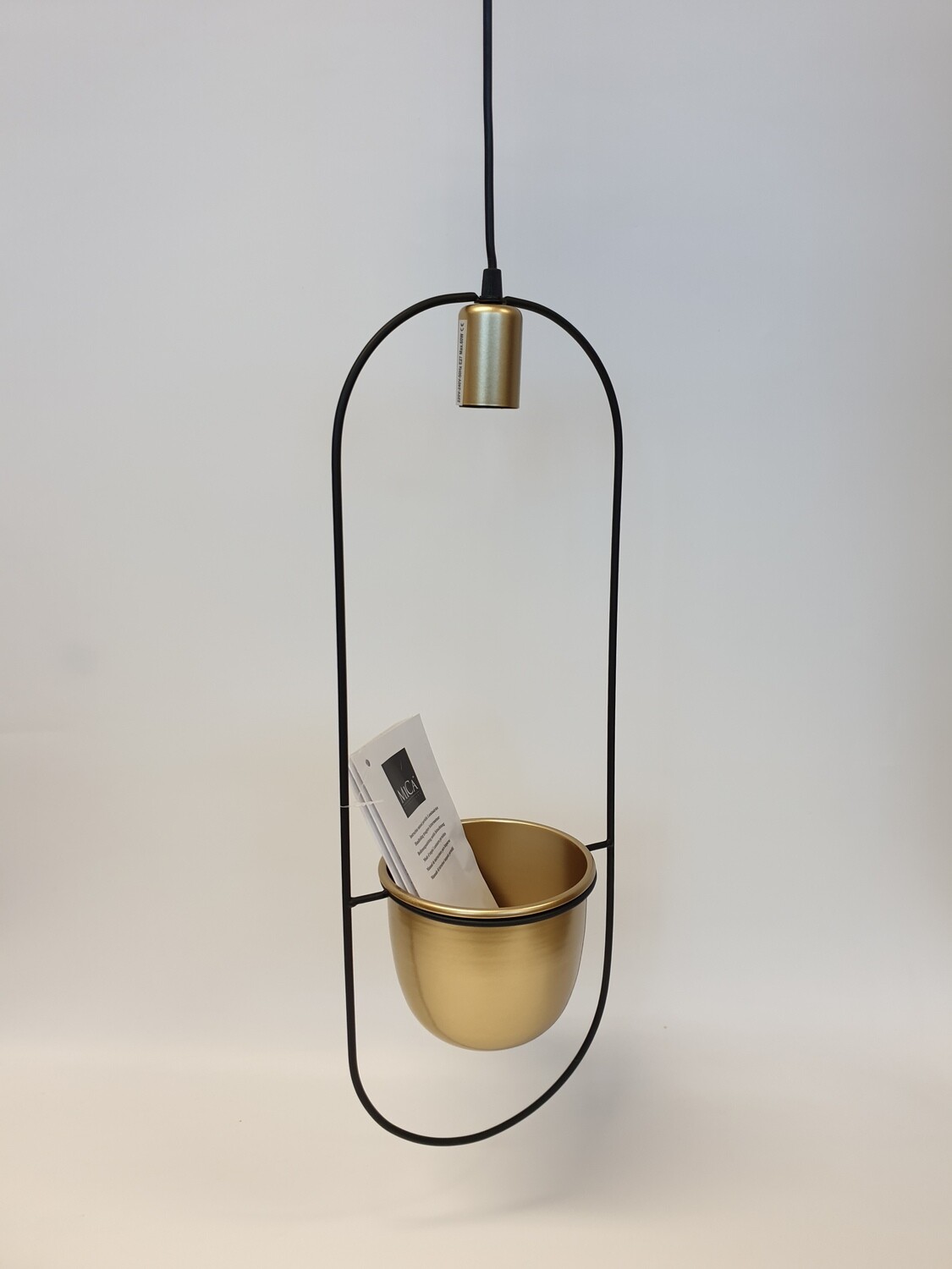 Metal Light Fitting With Gold Planter