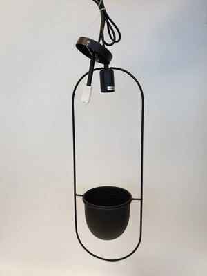 Metal Light Fitting With Black Planter