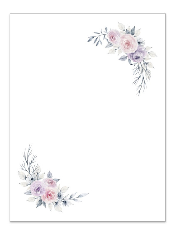 Blank with Pink Flower Borders Large