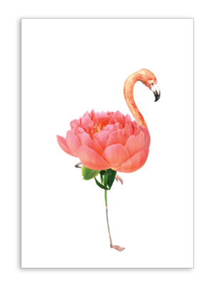 Blank with Pink Flamingo Folding Card