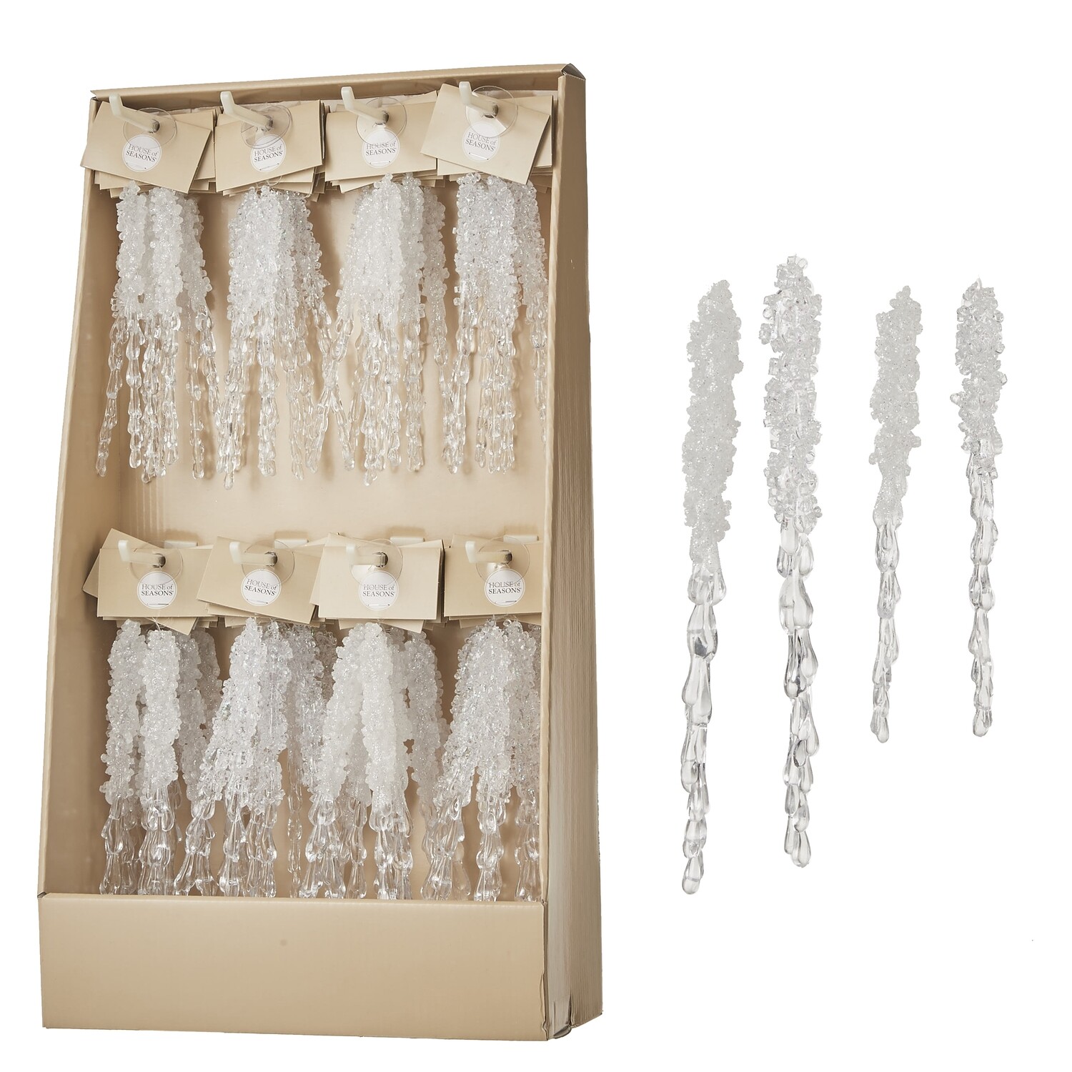 Hanging Ornamental Icicle White