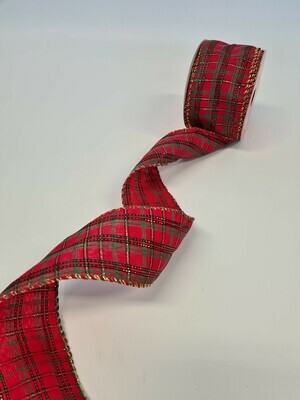 Gold edge, with Red, Green and Black Tartan.