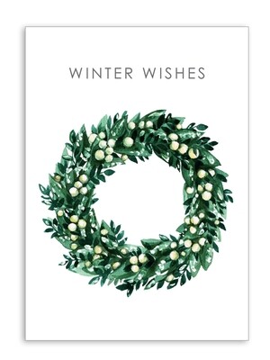 Winter Wishes Berry Wreath Folding Card