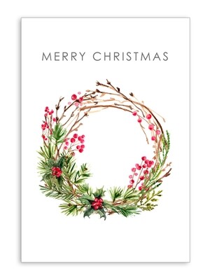 Merry Christmas Twig Wreath Folding Card