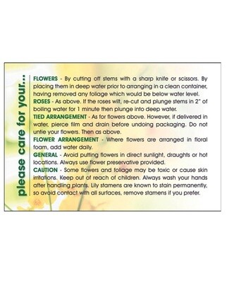 General Flower Care Card