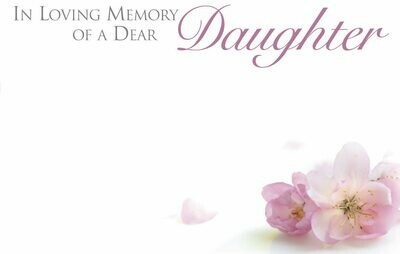 In Loving Memory of a Dear Daughter with Pink Blossom