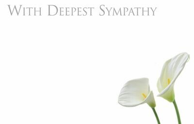With Deepest Sympathy with White Calla