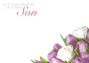 In Loving Memory of a Dear Son with Purple Tulips