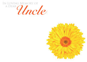 In Loving Memory of a Dear Uncle with Yellow Gerbera