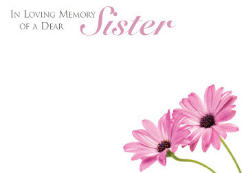 In Loving Memory of a Dear Sister with Pink Daisy