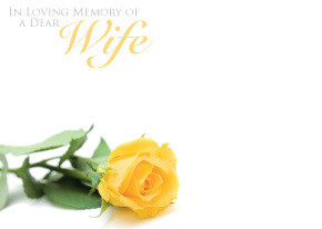 In Loving Memory of a Dear Wife with Yellow Rose