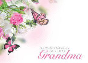 In Loving Memory of a Dear Grandma with Rose and Butterfly