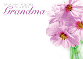 In Loving Memory of a Dear Grandma with Pink Cosmos