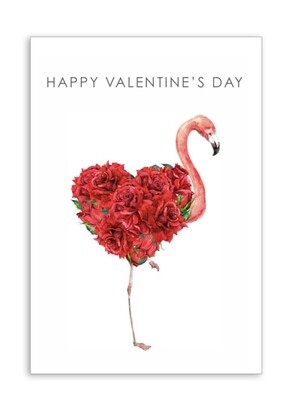 Happy Valentines Day with Flamingo Folding Card