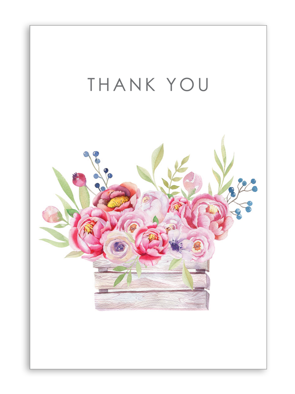 Thank you with Flower Crate Folding Card