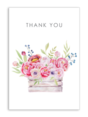 Thank you with Flower Crate Folding Card
