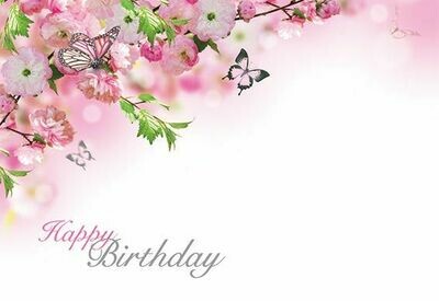 Happy Birthday with butterflies and Blossom