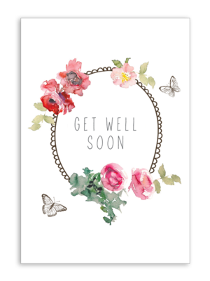 Get Well Soon with Border Folding Card
