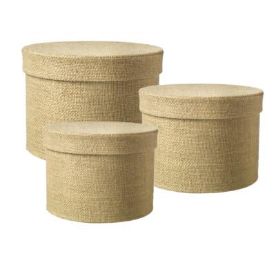 Hat Boxes Hessian