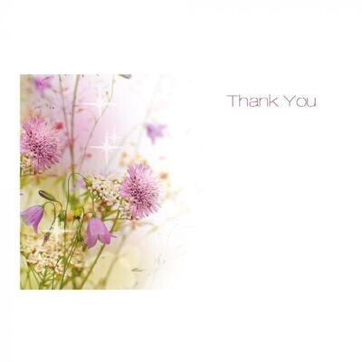Thank You with Pink Flowers