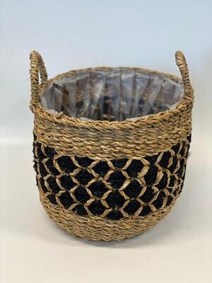 Braided Seagrass and Jute Basket