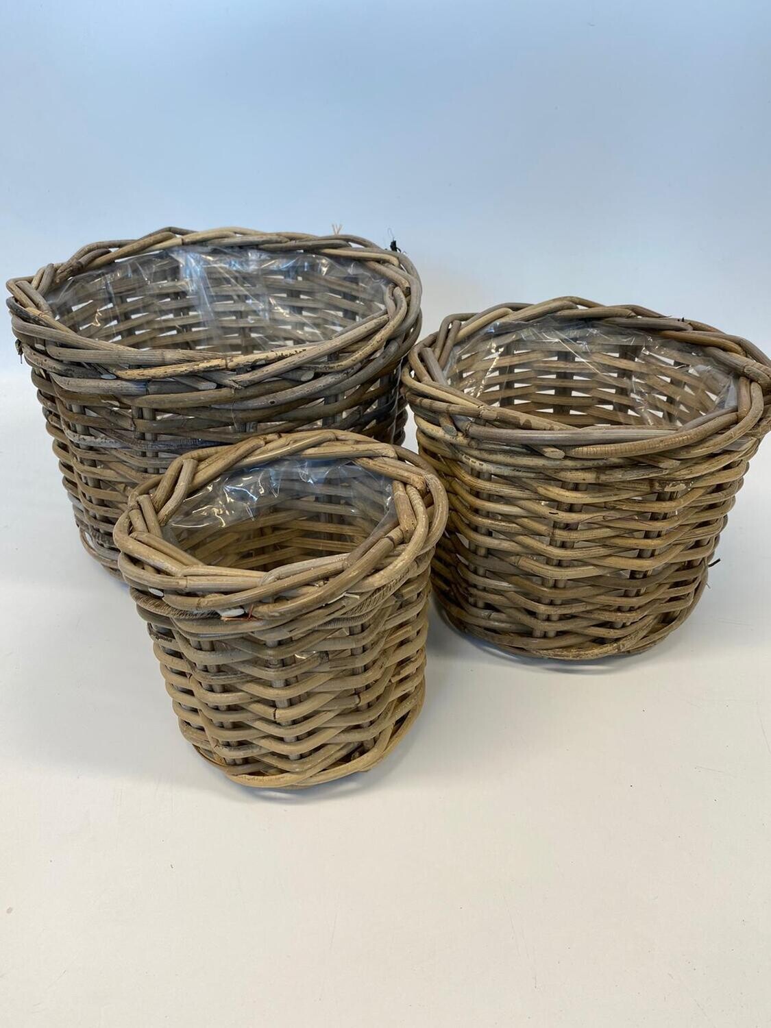 Set of Three Woven Baskets