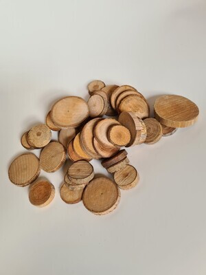 Wood Slices Round Natural 3-5 cm