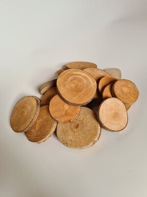 Wood Slices Natural Round 5-7 cm