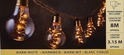 LED Party Lights on Brown Rope Bulb