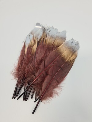 Brown Goose Feathers Silver/Gold