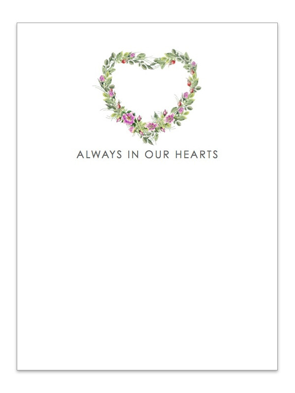 Always In Our Hearts with Heart Wreath Large
