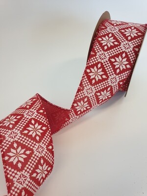 Red with White Snowflake Pattern