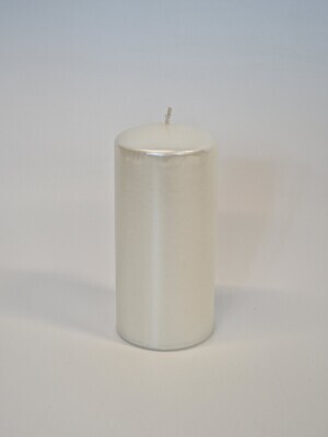 Pillar Candle Pearl Metallic White