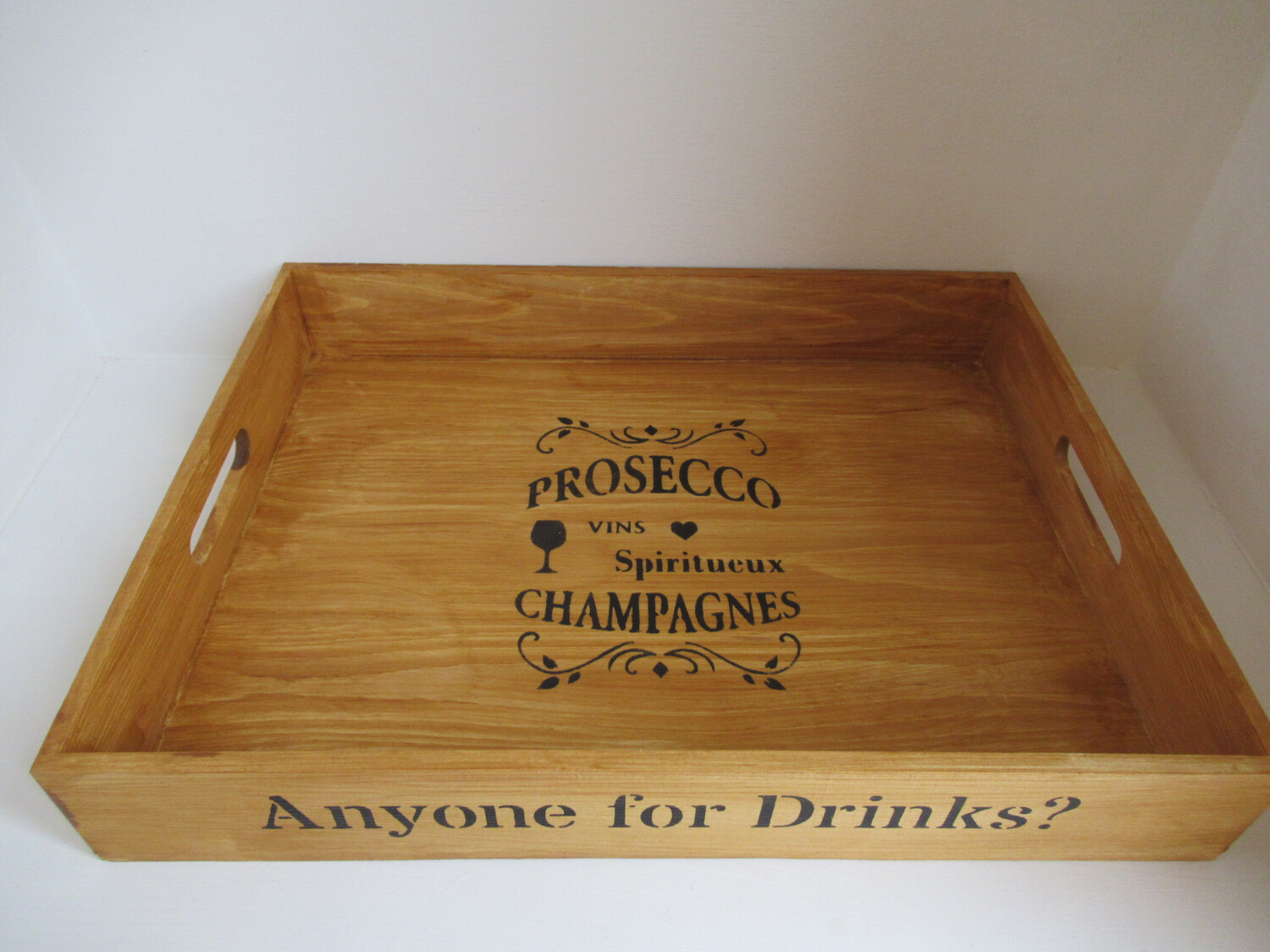 Anyone for Drinks? decorative  shabby chic wooden tray  Free UK P&P