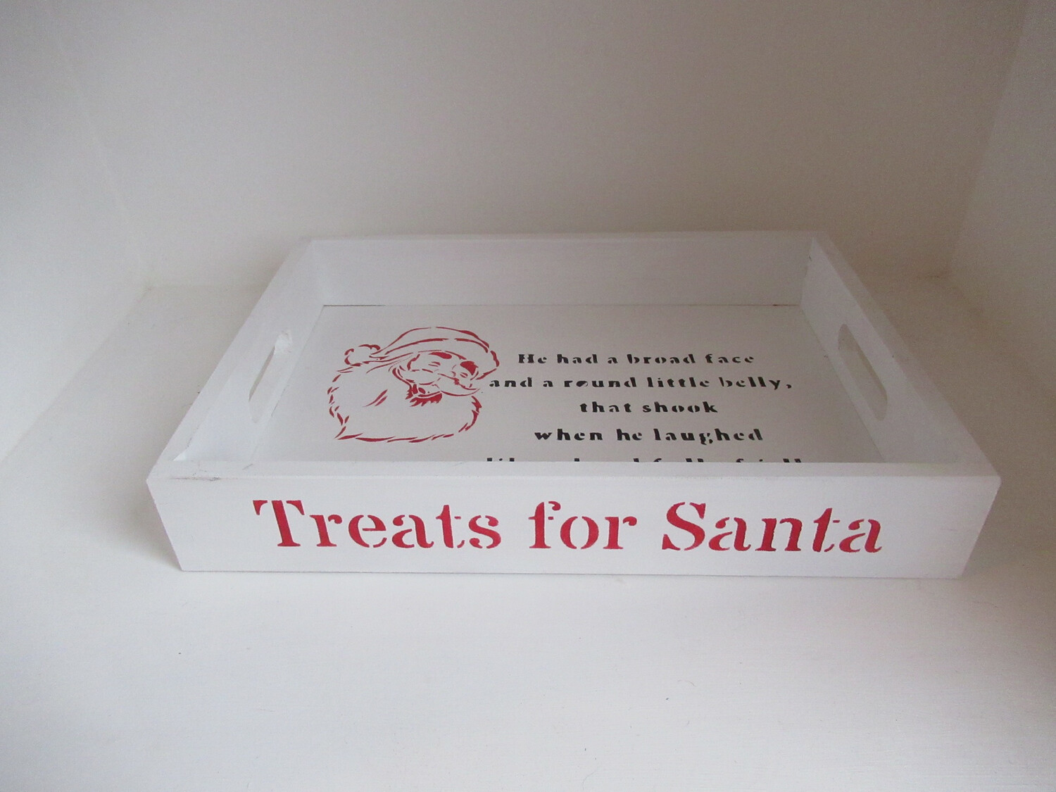 Christmas Eve Treats For Santa Tray Platter Treat Plate Wooden Personalised