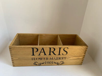 “Paris Flower Market” Fresh Herb flower planter display window box personalised gift decorative shabby chic wooden box