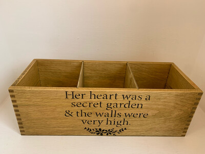 “Her Heart Was A Secret Garden ” Fresh Herb flower planter display window box personalised gift decorative shabby chic wooden box