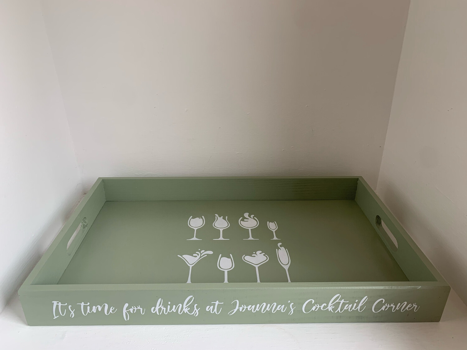 Create your own Bespoke Personalised Unique Wooden Drink Tray Free UK P&P