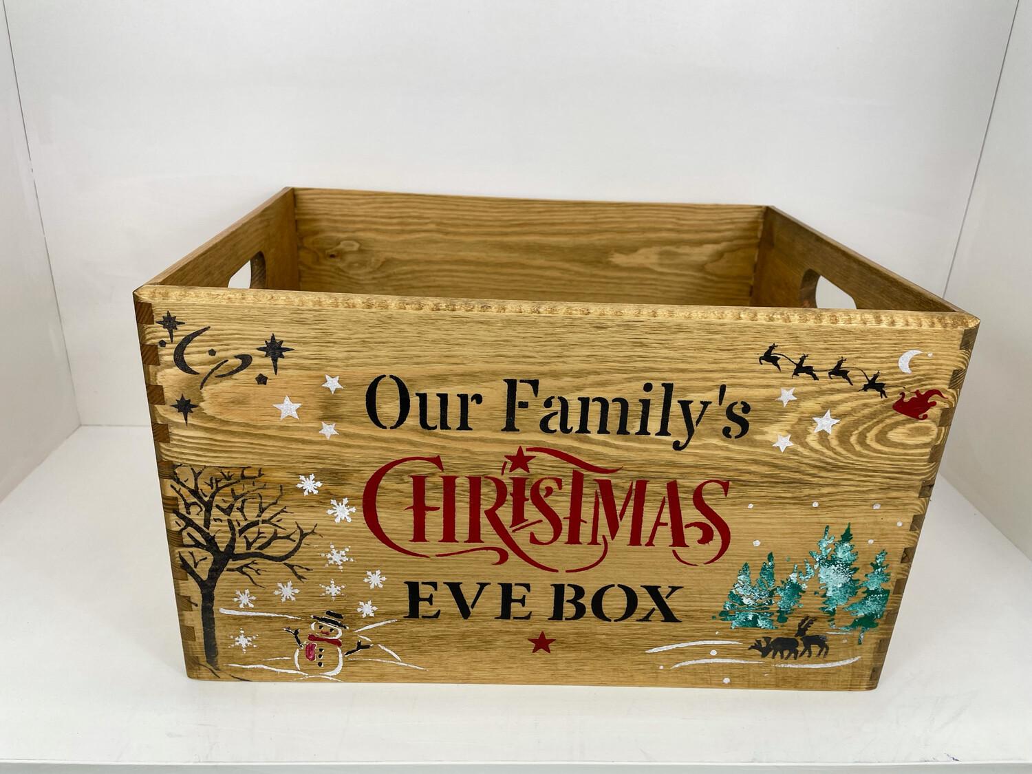 Large Wooden Christmas box Or Christmas Eve Box