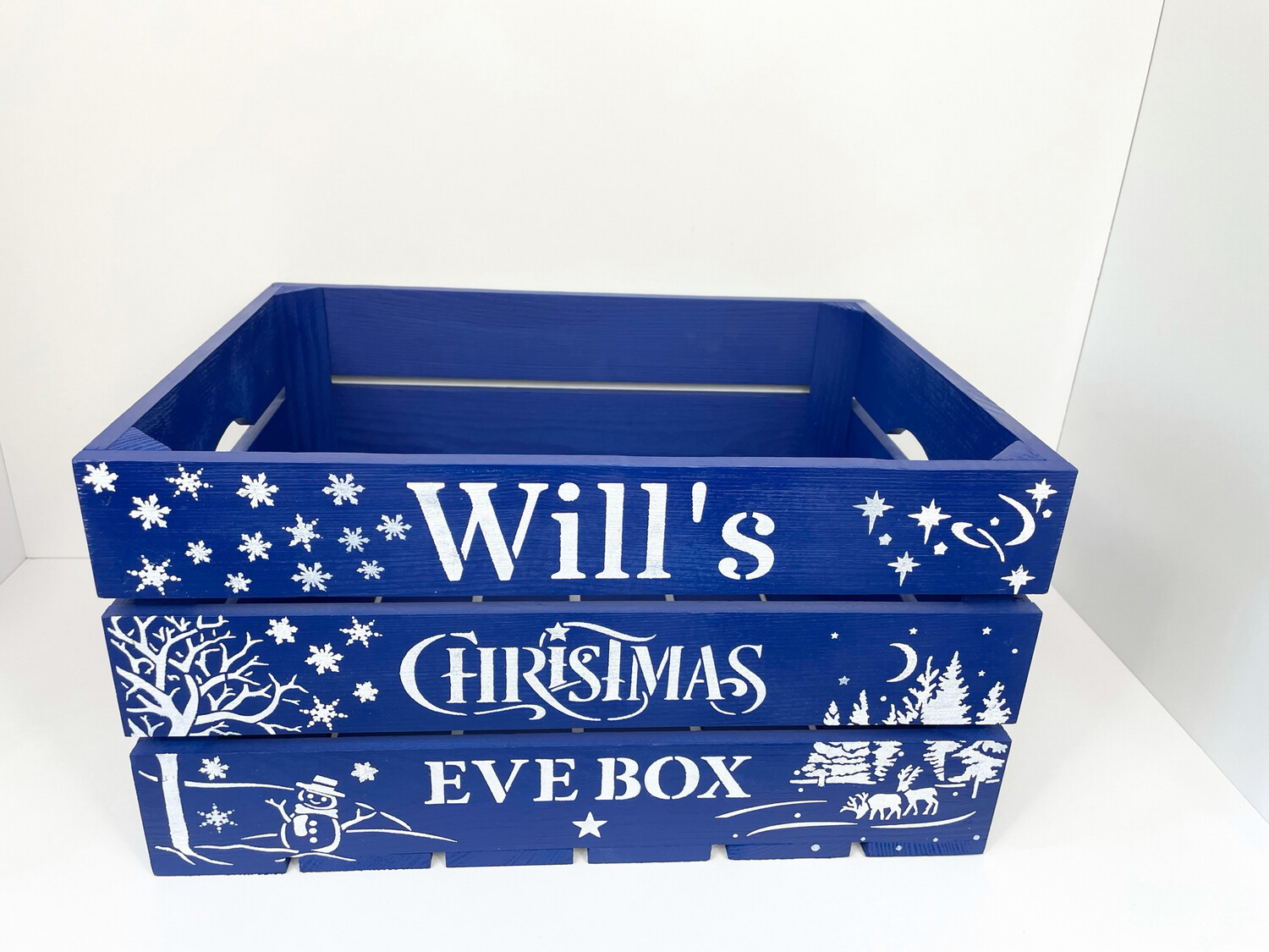 Large Royal Blue Christmas Eve Or Christmas Box Crate