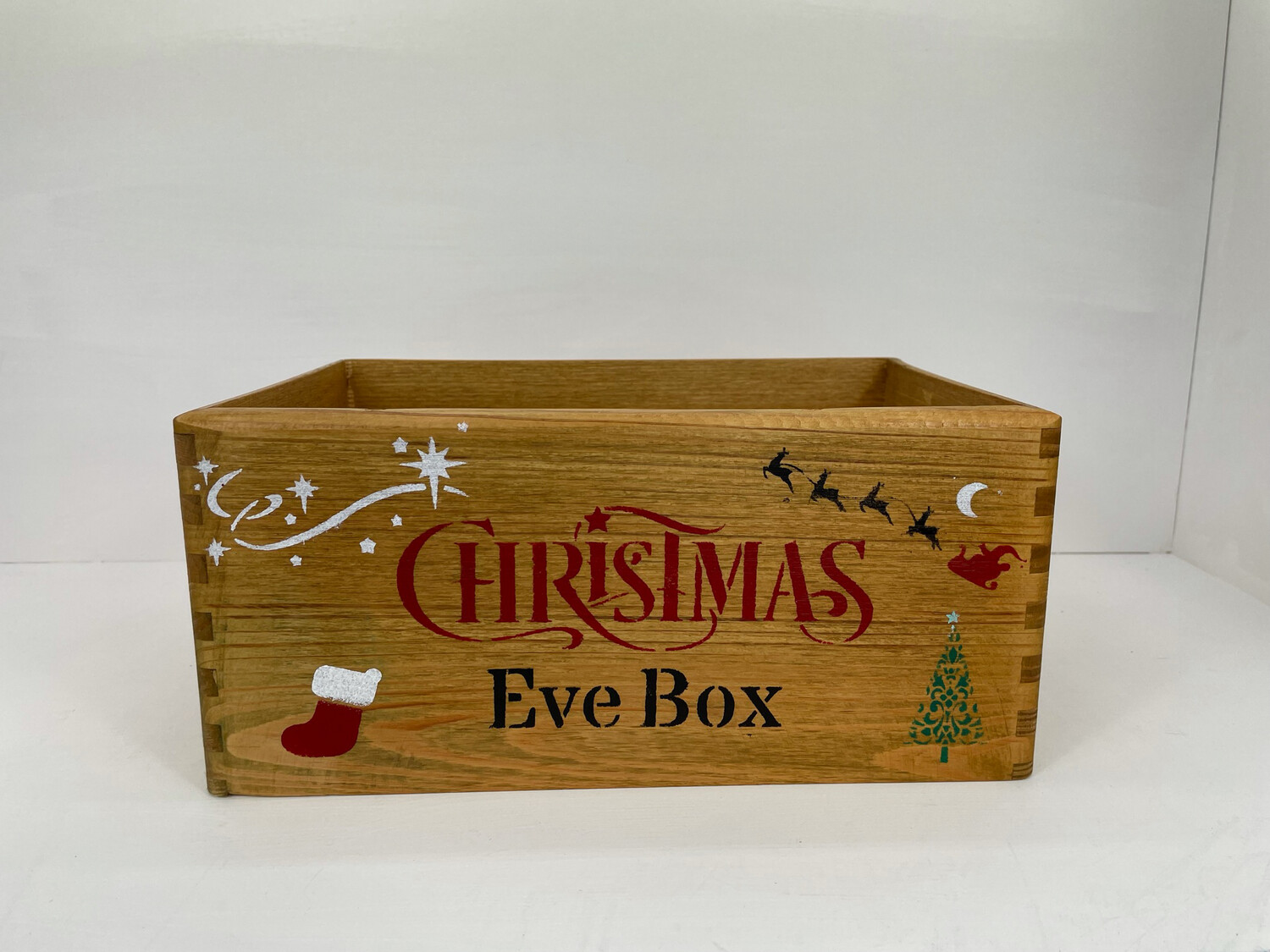 Small Dark Wood Christmas Eve Box Or Christmas Box Christmas Hamper Box
