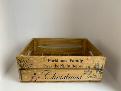 Medium Dark Wood Christmas Box Or Christmas Eve Box Crate