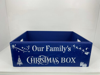 Medium Royal Blue Christmas Eve Box Christmas Box Hamper Box