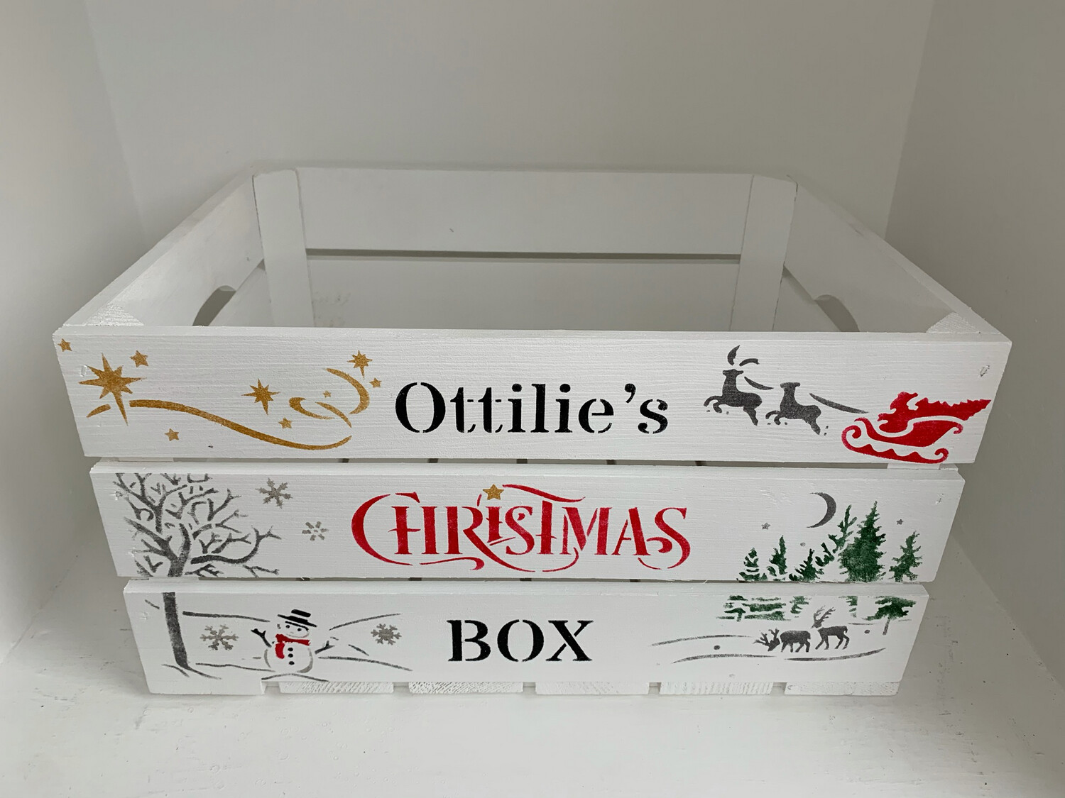 Large White Christmas Eve or Christmas Box Crate