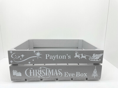 Medium Grey Christmas Eve Box Or Christmas Box Crate