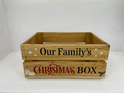 Small Dark Wood Christmas Eve Box Christmas Box Hamper crate