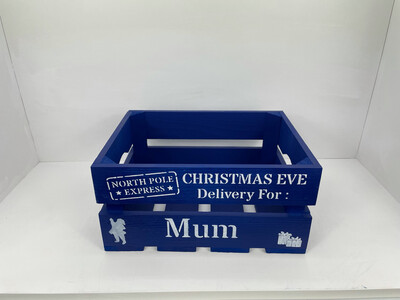 Small Royal Blue Christmas Eve Box Christmas Box Hamper crate
