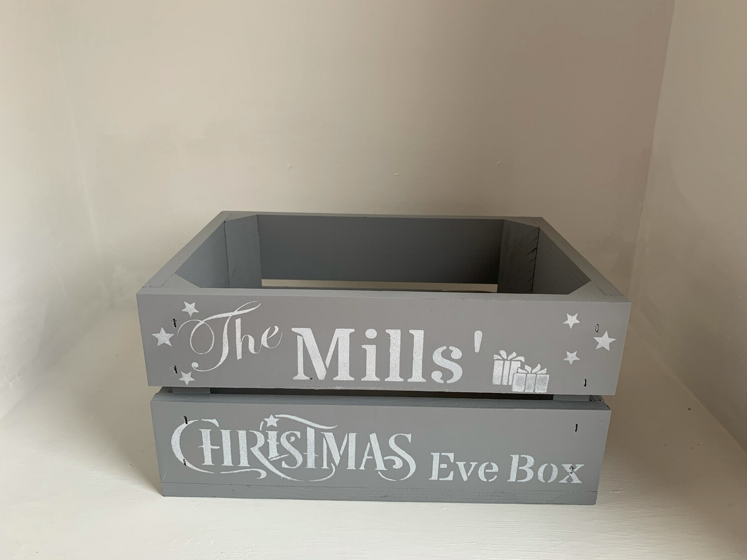 Small Grey Christmas Eve Box Christmas Box Hamper crate