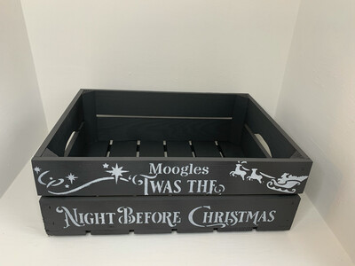 Medium Dark Grey Christmas Eve Box Or Christmas Box Crate