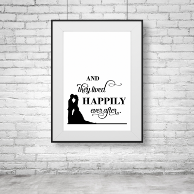 And they Lived Happily Ever After Print | Kitchen Wall Art | Kitchen Prints | Wall Art | A4 Print | Kitchen Decor | Home Prints | Wall Hanging